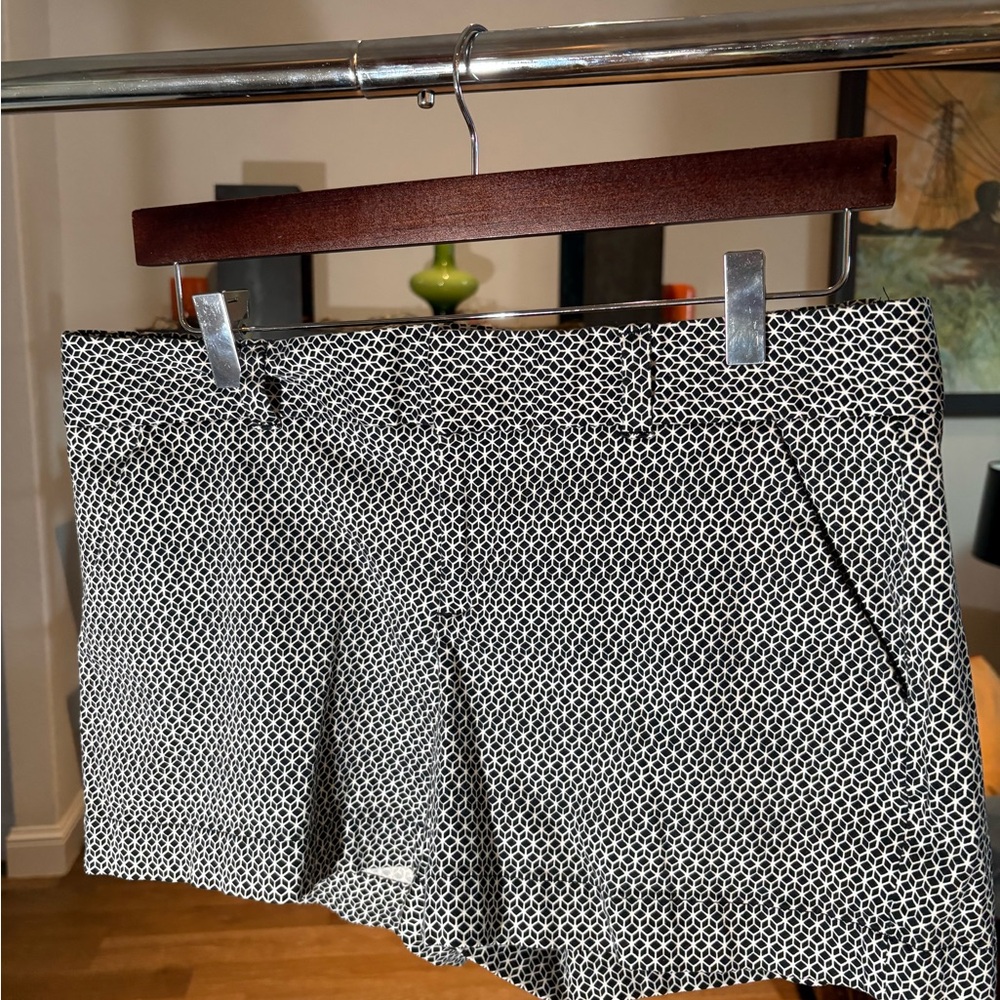 Calvin Klein Black and White Patterned Mini Shorts